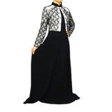 Kadın Siyah Uzun Kol Dantel Abiye Elbise Prt077464