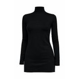 Kadın Siyah Uzun Kollu Body Tekli, Siyah, XL