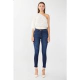 Kadın Skinny Fit Esnek Pantolon Koyu Mavi