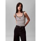 Kadın Slim Fit CK Logo İşlemeli Siyah T-Shirt LV047F832G-XDY