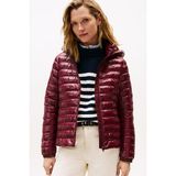 Kadın Slim Fit Gizli Kapüşonlu Şişme Mont - Bordo