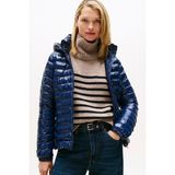 Kadın Slim Fit Kapüşonlu Şişme Mont - Lacivert