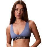 Kadın Slim Fit Rahat Calvin Klein Yazı Detay Mavi Bikini Üstü LV00Q61211-44J