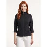 Kadın Slim Fit Siyah Fermuarlı Hırka - Siyah