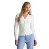 Kadın Slim Fit Uzun Kollu V Yaka Beyaz Kazak WF4016MS49I-10701