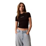 Kadın Slim Fit Yuvarlak Yakalı Logo Detaylı Kısa Kollu Siyah T-Shirt LV047G816G-UB1