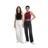 Kadın Slimfit Çok Renkli Fitilli Atlet Halter Yaka Crop (Siyah-Bordo, m)