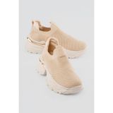 Kadın Sneaker Kalın Taban Slip On Spor Ayakkabı Aurex Bej