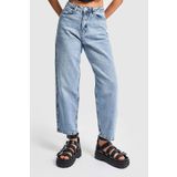 Kadın Snow Kot Rengi Relax Fit Mom Kalıp Denim Pantolon