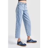 Kadın Snow Kot Rengi Relax Mom Fit Denim Pantolon