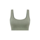 Kadın Spor Büstiyer Toparlayıcı Destekli Esnek Fit Bra - Haki