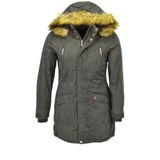 Kadın Spor Kanvas Kapüşonlu Parka M5300 BGL-ST03986 HAKİ 2XL