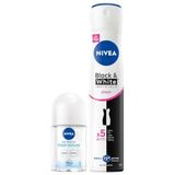 Kadın Sprey Deodorant Black & White Invisible Clear 200ml ve Mini Roll-on 25ml, Avantajlı Paket