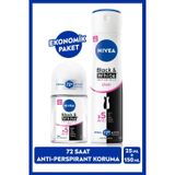 Kadın Sprey Deodorant Black&White Clear 150ml Ve Mini Roll-on 25ml, 72 Saat Anti-perspirant Koruma