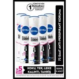 Kadın Sprey Deodorant Black&white Invisible Clear 150ml, 48 Saat Anti-perspirant Koruma, X5 Adet