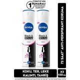 Kadın Sprey Deodorant Black&White Invisible Clear 150ml, 72 Saat Anti-perspirant Ter Koruma, X2 Adet