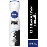 Kadın Sprey Deodorant Black&white Invisible Pure 150ml, 48 Saat Anti-perspirant Ter Koruması