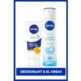 Kadın Sprey Deodorant Fresh Natural 150ml ve Nemlendirici Koruyucu El Bakım Kremi 75ml