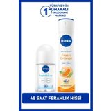Kadın Sprey Deodorant Fresh Orange 150Ml Ve Mini Roll-On Fresh Natural 25Ml, 48 Saat Koruma
