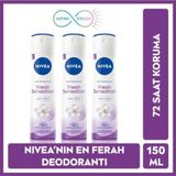 Kadın Sprey Deodorant Fresh Sensationb150ml, 72 Saat Anti-perspirant Koruma, Uzun Süren Ferahlık