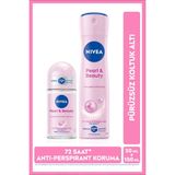 Kadın Sprey Deodorant Pearl&Beauty 150 ml ve Roll on 50 ml,72 Saat Terlemeye Karşı Koruma,Alkolsüz