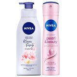 Kadın Sprey Deodorant Pearl&Beauty 150ml, Kiraz Çiçeği Nemlendirici Vücut Losyonu 400ml