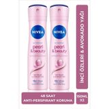 Kadın Sprey Deodorant Pearl&Beauty 150ml, Ter Kokusuna Karşı 48 Saat Anti-perspirant Koruma, X2 Adet