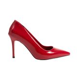 Kadın Stiletto 9 Cm İnce Topuk Sivri Burun Vegan Deri Hafızalı Pedli Rahat Kalıp Topuklu Ayakkabı (Kırmızı Kırışık, EU Ayakkabı Beden Sistemi, Yetişkin, Kadın, Sayısal, Orta, 38)