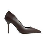 Kadın Stiletto 9 Cm İnce Topuk Sivri Burun Vegan Deri Klasik Şık Günlük Ofis Düğün Mezuniyet Topuklu Ayakkabı (Koyu Kahverengi, EU Ayakkabı Beden Sistemi, Yetişkin, Kadın, Sayısal, Orta, 41)