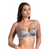 Kadın Straplez Lotus Lazer Kesim Boş Cup Gri Sütyen 336050