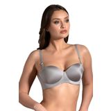 Kadın Straplez Lotus Lazer Kesim Push-Up Gri Sütyen 336055 GRİ 75 B