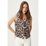 Kadın Style Leopar Astarlı Dokuma Yelek