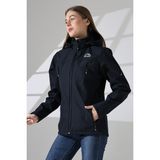 Kadın Su Geçirmez Kumaş Içi Polar Çıkartılabilen Fermuarlı Kapüşon 5 Cepli Boydan Fermuarlı Softjel Mont - Lacivert - 2XL