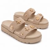 Kadın Süet Tokalı Terlik, 3 cm Topuklu Termo Taban Rahat Günlük Yazlık Tam Kalıp Kadın Sandalet Terlik (Bej, EU Ayakkabı Beden Sistemi, Yetişkin, Kadın, Sayısal, Orta, 36)