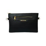 Kadın Suni Deri Ayarlanabilir Çapraz Askılı Ve El Askılı Siyah Mat Portföy, Clutch Çanta