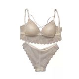 Kadın Sütyen Takımı Dolgusuz Bralet Ekru
