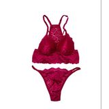 Kadın Sütyen Takımı Dolgusuz Bralet Mor