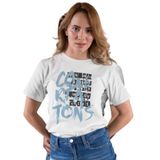 Kadın T-Shirt Özel Baskılı, Modern Fit%100 Pamuk Bisiklet Yaka Kısa Kollu Beyaz Yazlık Günlük Rahat Tişört (Tons, L)