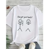 Kadın T-Sirt "i've Got Your Back" Baskılı Kısa Kol Tişört - Beyaz