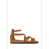 Kadın Taba Bilekten Tokalı Deri Bodrum Sandalet 26SFD332918