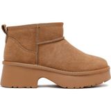 Kadın Taba Kalın Tabanlı Kürklü Süet Deri Teddy Bot 25WFD478510 - Camel