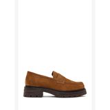 Kadın Taba Kalın Tabanlı Süet Deri Maskülen Loafer AF190053DS