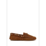 Kadın Taba Püsküllü Süet Deri Loafer 26PFD552210