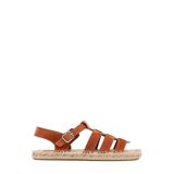 Kadın Taba Tokalı Süet Deri Espadril Sandalet 25SFD206410