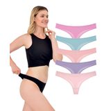 Kadın Tanga, Düşük Bel Tanga, 5li Paket, Yumuşak Pamuklu Kumaş, A.Soft, 2XL