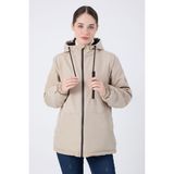 Kadın Taş Içi Kürklü Su ve Rüzgar Geçirmez Kapüşonlu Kışlık Mont & Kaban & Parka - 2XL