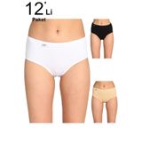 Kadın Ten 12'li Paket Likralı Bato Külot ELF568T0924CCM12