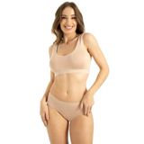 Kadın Ten 2'li Paket Bambu Büyük Beden Bato Yüksek Bel Slip Külot, 2XL, QN906-19804IGP271934681