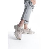 Kadın Ten Triko Taşlı Spor Ayakkabı & Sneaker