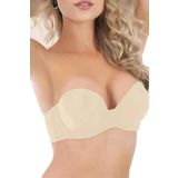 Kadın Ten Ultra Destekli Push Up Büyük Gösteren Straplez Sütyen, 85B, B1590NT-19804IGP27190903